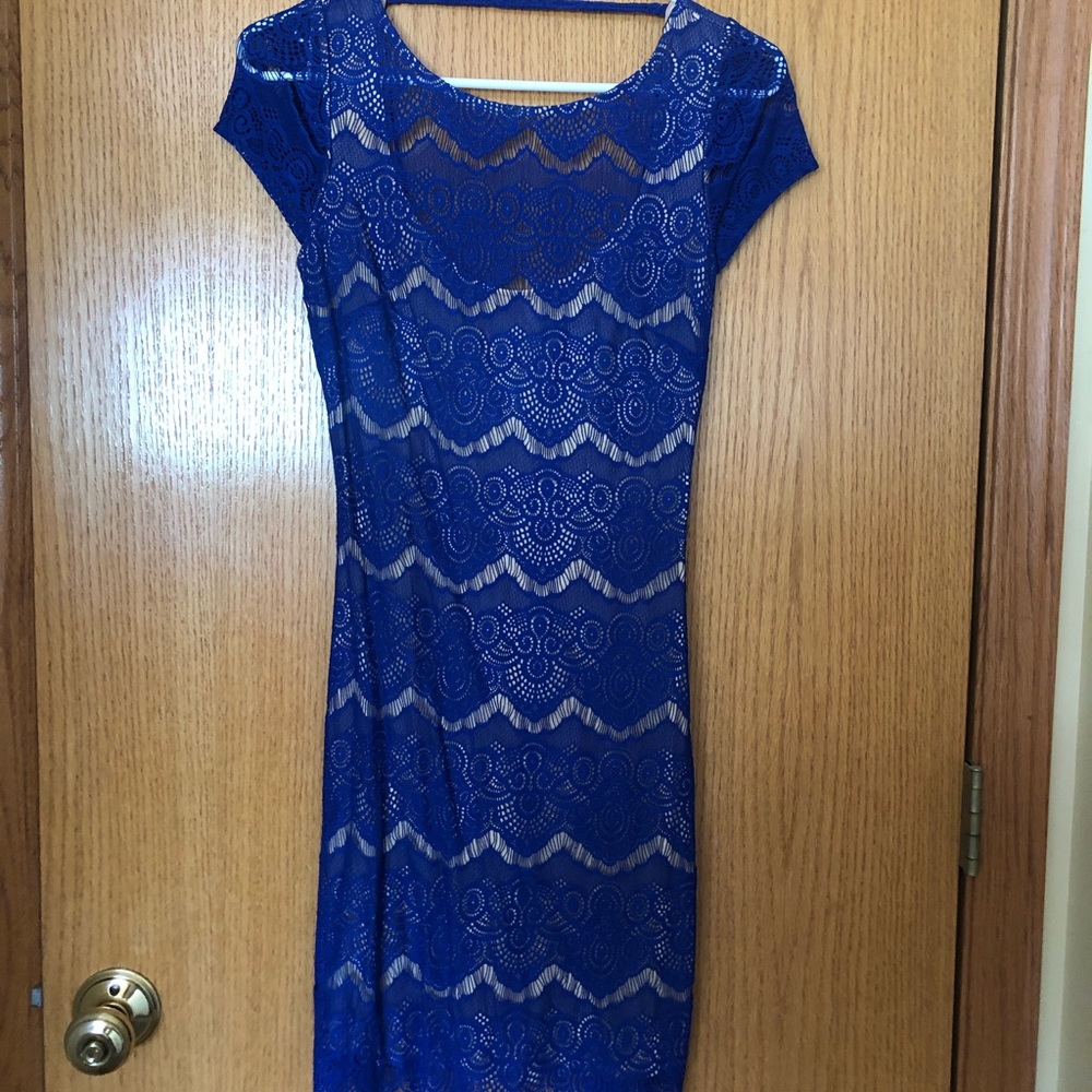 Blue lace dress